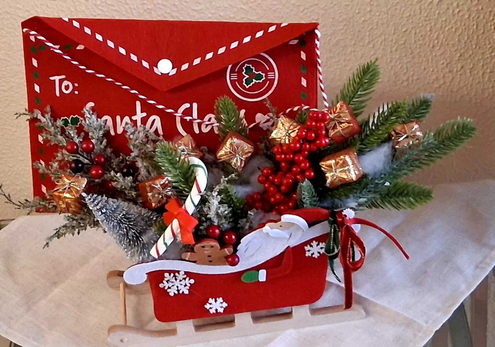 Trenó com adereços de Natal