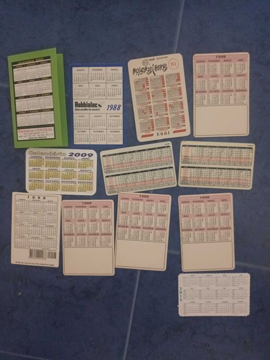 Conjunto 12 calendários de bolso 3