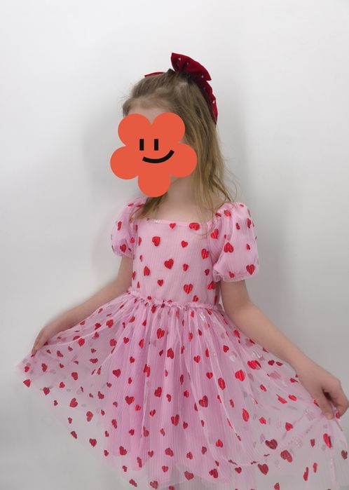 Sukienka dla dziewczynki w serduszka walentynki