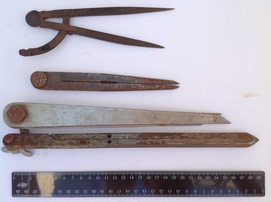 Циркуль цена за 4 шт слесарный разметочный токарный замерочный СССР