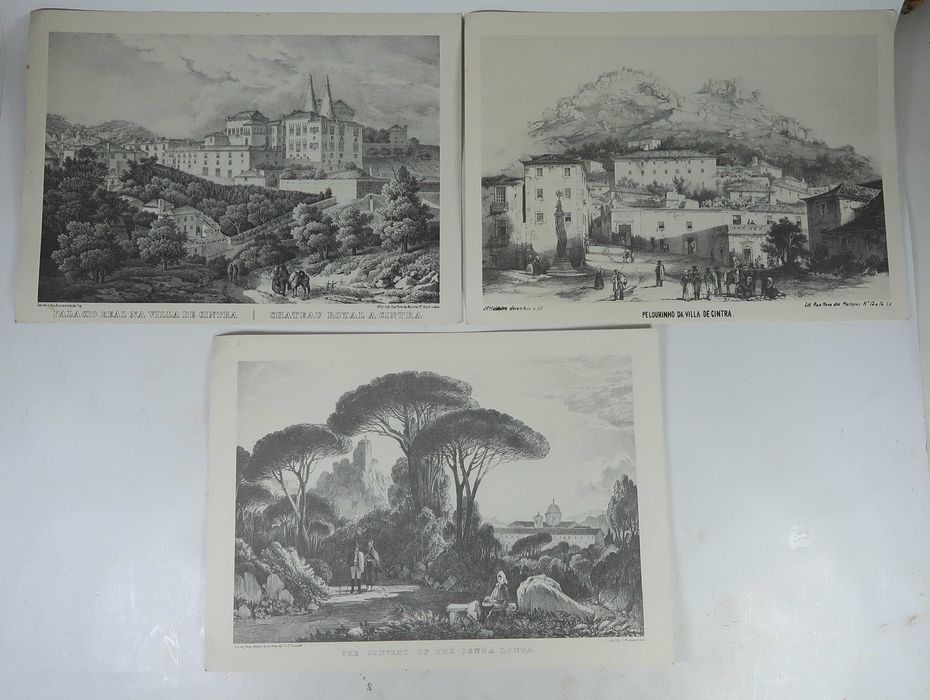 Conjunto de 9 gravuras e 12 postais - SINTRA