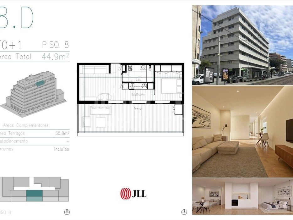 Apartamento T0+1, novo, no República 427, em Matosinhos, Porto