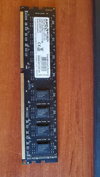 Модуль пам'яті 8 Гб DDR3 1600 Mhz AMD R538G1601U2S-U0