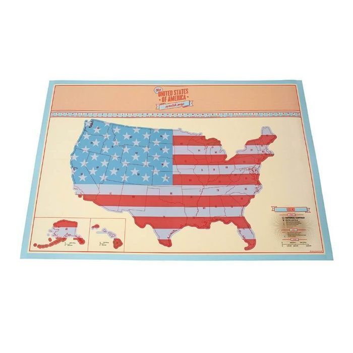Скретч карта США Scratch Map USA Edition Fun Trip