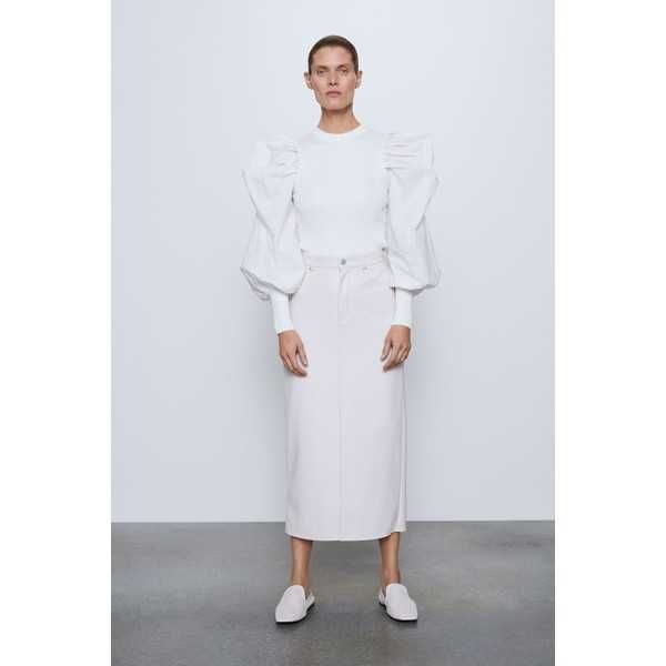 Zara  top z  wstawkami i bufiastymi rekawami r. L