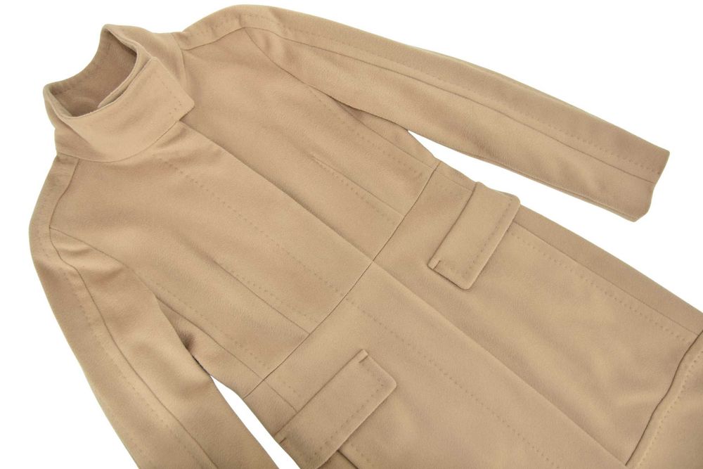 WEEKEND MAX MARA płaszcz damski beżowy wełniany przejściowy 38