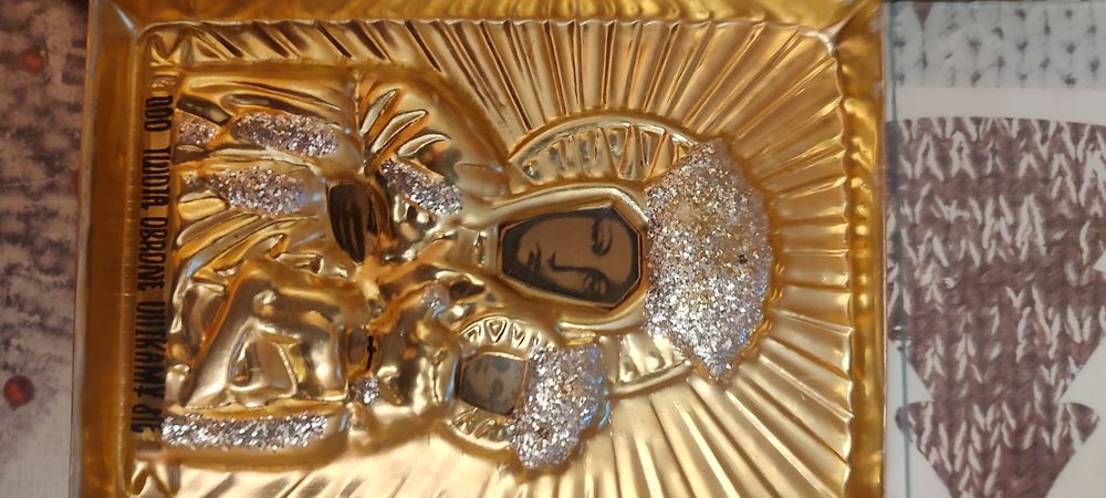 Obraz/Ikona Matki bożej czestochowskiej. Dewocjonalia z 70lat. PRL.