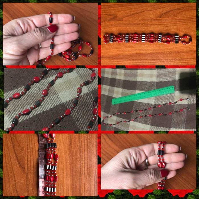 Магнитные лечебные бусы красные Бусы-трансформер Чётки Днепр