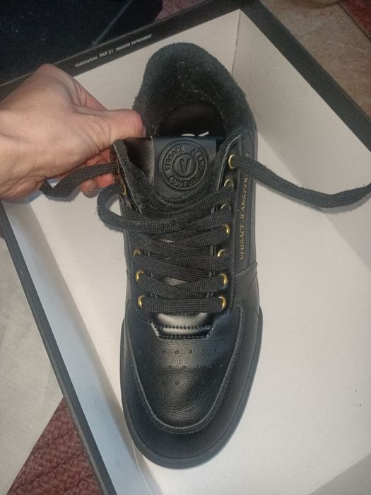 Skórzane sneakersy Versace jeans couture