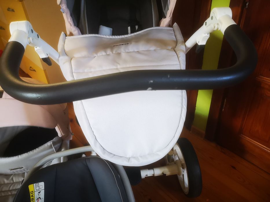 Wozek Bebetto torino rozowo szary