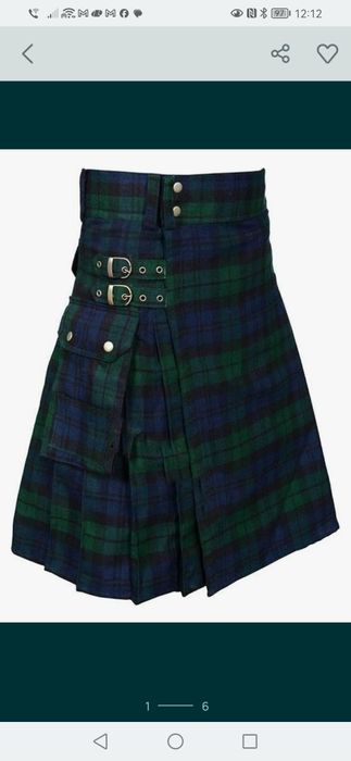 XL. BaronHong Tartan Utility Kilts dla mężczyzn w szkocką kratę z pask