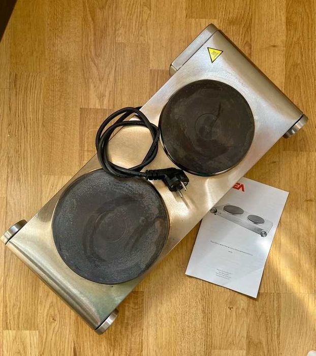 Placa eléctrica dupla - KREA - Aço Inox