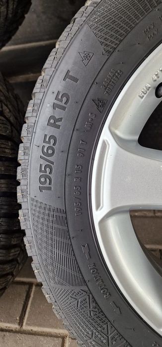 alufelgi+opony continental 195/65 r15 et50 vw golf vi touran  caddy
