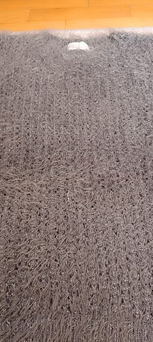 Sweter włochaty 146/152 H&M srebrna nitka