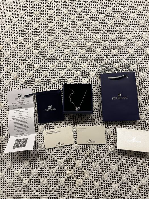 Naszyjnik swarovski łabądź srebrny