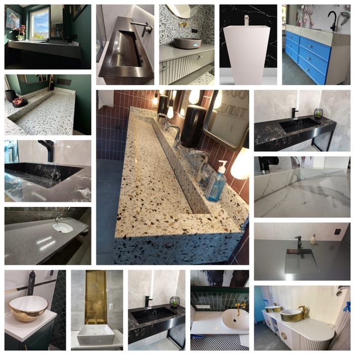 Blaty Kuchenne Łazienkowe Granitowe Kamienne Konglomerat Marmurowe