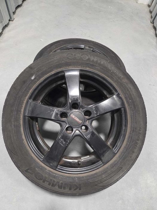 Felgi aluminiowe czarne 5x100 R15 + opony letnie 185/60