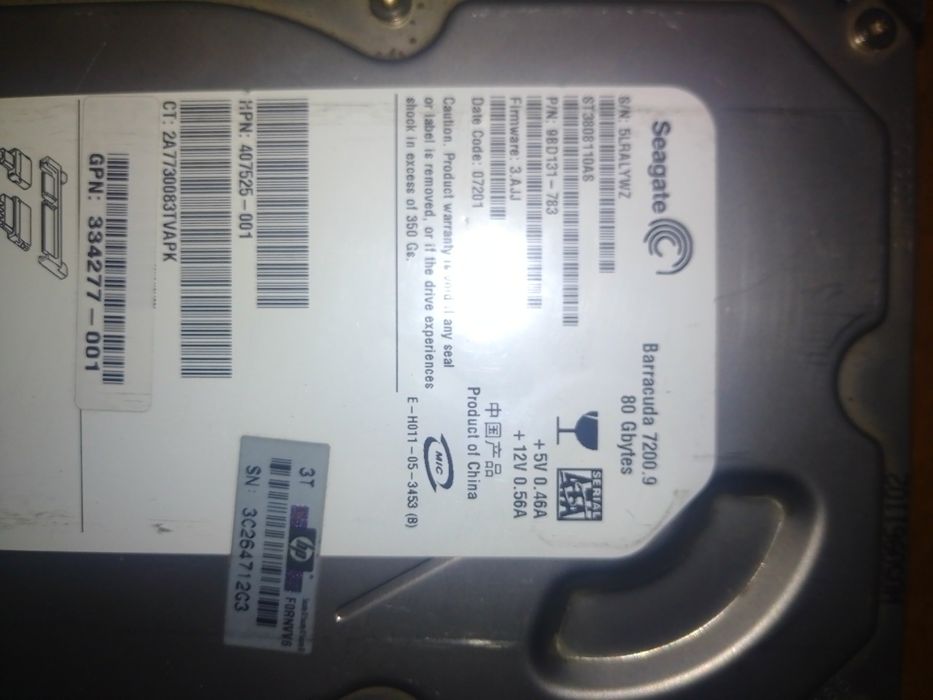 HDD seagate 80Gb б/у