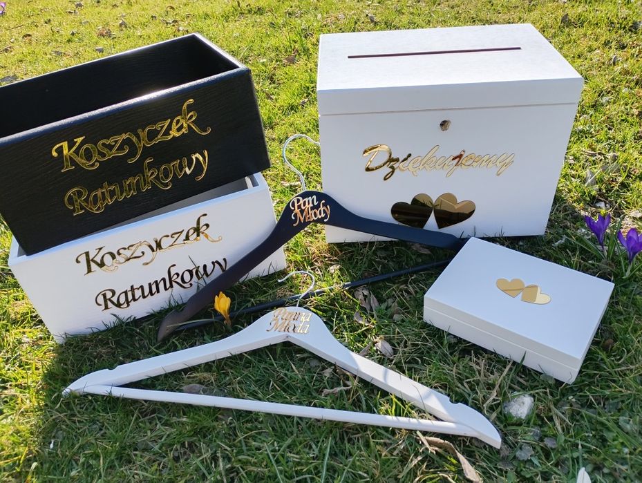 Zestaw pudełek weselnych