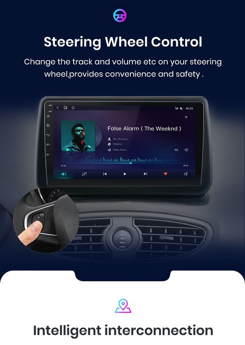 Rádio 9" Renault Clio 3 de2005-14 android CARPLAY WIFI GPS 2/32GB Novo