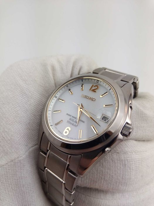 Японские мужские часы Seiko Solar SBTM227 титан, радиоконтроль, сапфир
