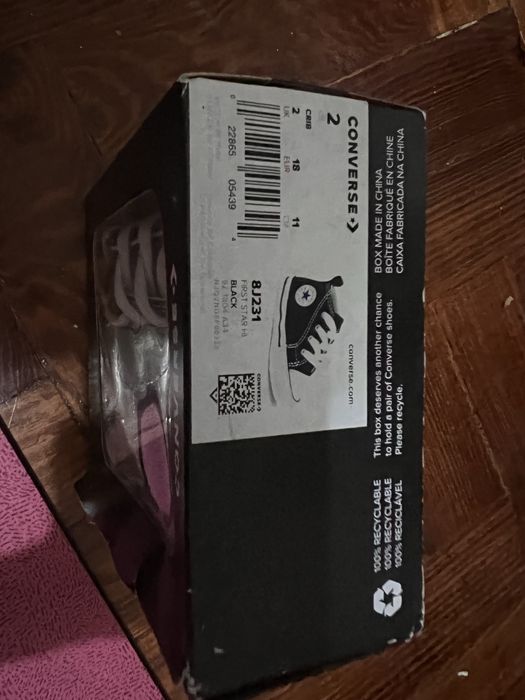 Sapatinhos Converse All Star bebé - preto clássico (tamanho 2/EUR 18)