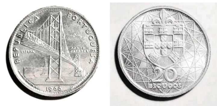 Moedas Portuguesas - 20$ escudos (Ponte Salazar)