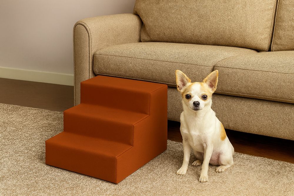 Мягкая лесенка для собак — яркий оранжевый цвет и комфорт для вашего п