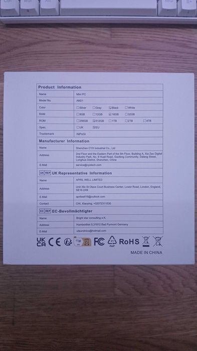 NiPoGi AM21 Mini PC Ryzen 9 6900HX64751287650049121