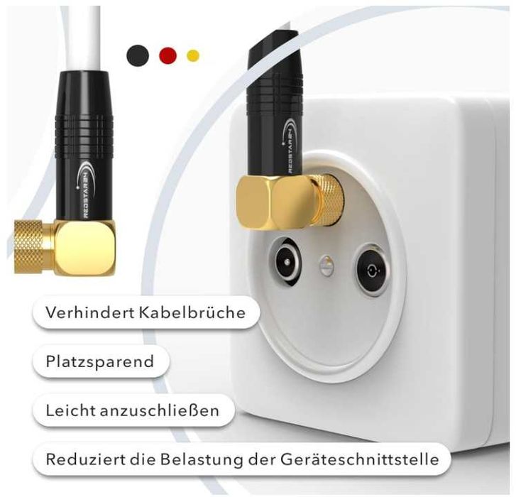 Kabel antenowy koncentryczny + wtyki F 7.5m biały RedStar24