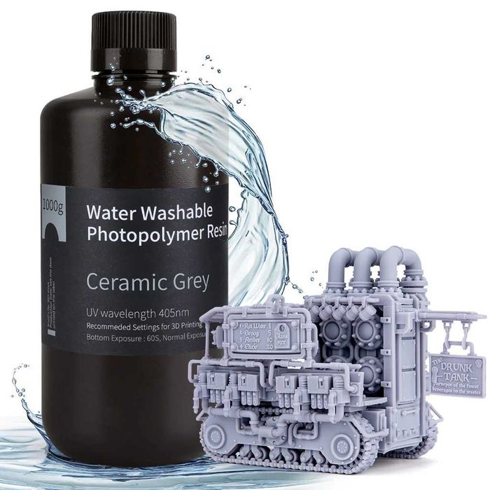 Żywica 3D UV ELEGOO Water-washable Resin Ceramic Grey 1KG
