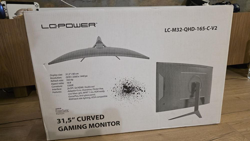 Nowy Zakrzywiony Monitor LC-Power LC-M32-QHD-165-C-V2 31,5"