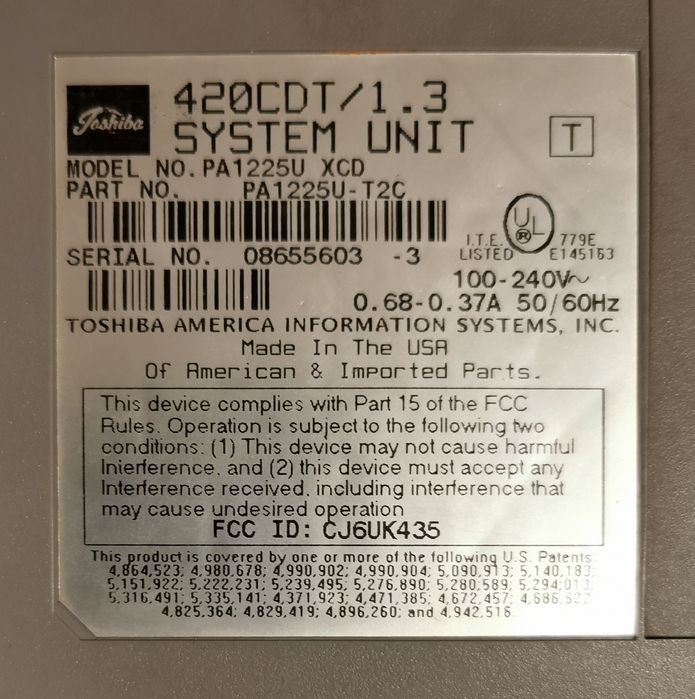 TTBページ Ноутбук TOSHIBA Satellit Pro 420 CDT/1,3 SYSTEM UNIT. 1996 рік.: 6