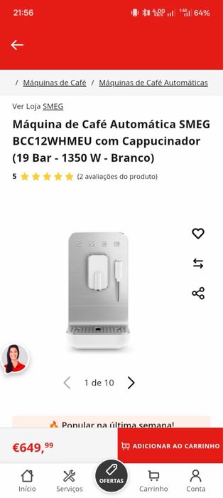 Maquina de cafe automatica SMEG