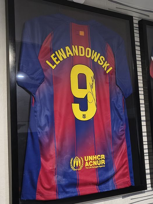 Koszulka FC Barcelona Lewandowski 9 autograf