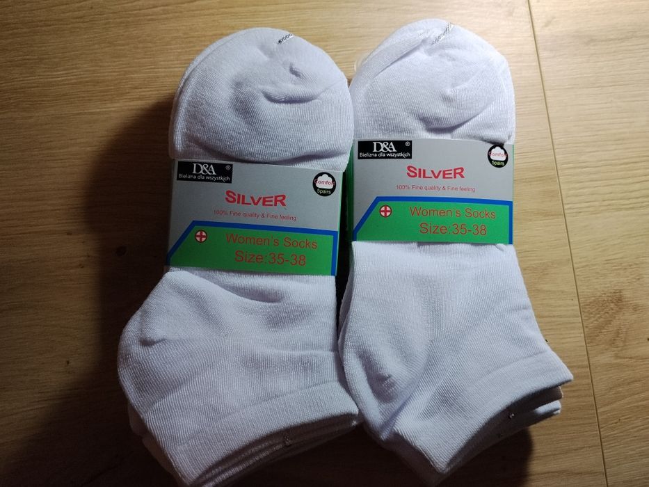 Skarpety, stopki, białe, damskie, młodzieżowe, 35-38, 10 par