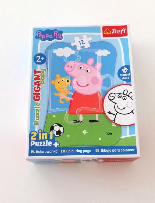 duże puzzle dla dzieci ze świnka peppa 2+ kolorowanka gigant baby