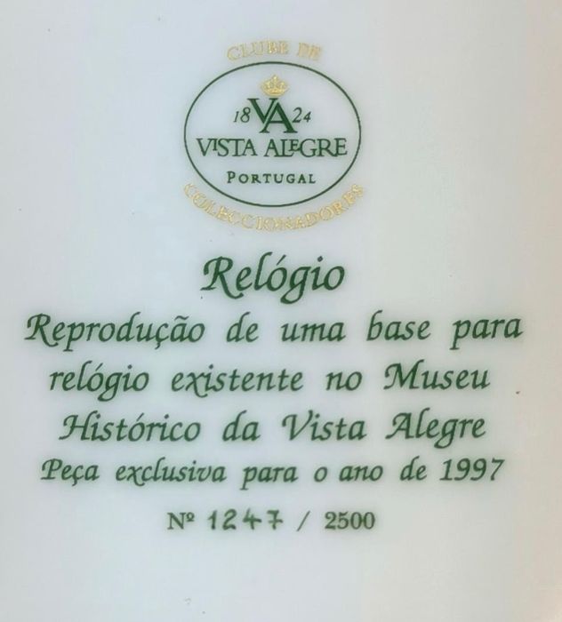 Relógio de mesa - Vista Alegre