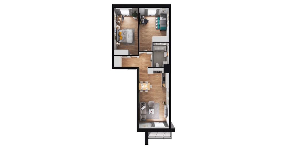 3-pokojowe mieszkanie 61m2 + loggia Bezpośrednio