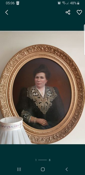XIX w Portret i Rama Hrabiny Olej na Płótnie 1901 rok Sygnowany !!!