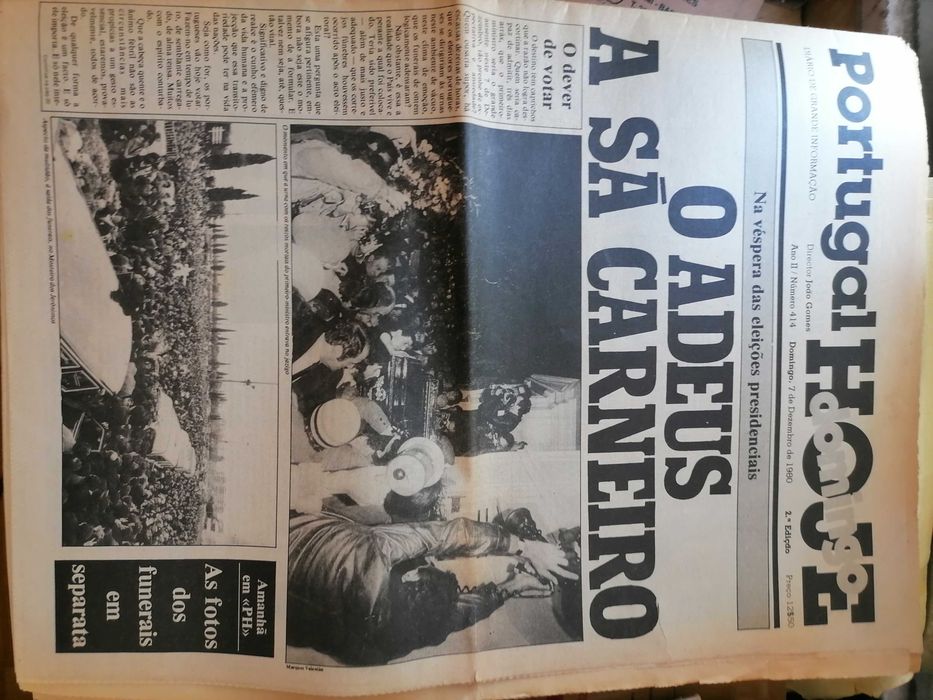Jornal Portugal Hoje - O Adeus a SÁ CARNEIRO 7/12/80
