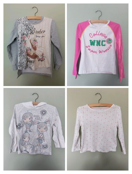 Zestaw bluzek z długim rękawem dla dziewczynki 110, 116