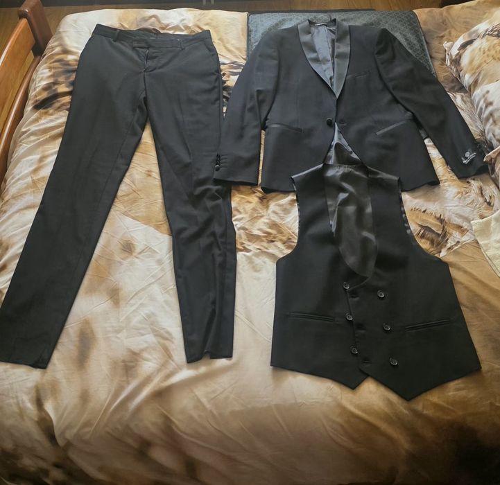 Fato Completo Smoking Paco Romano (80% Lã) Slim Fit – Como Novo
