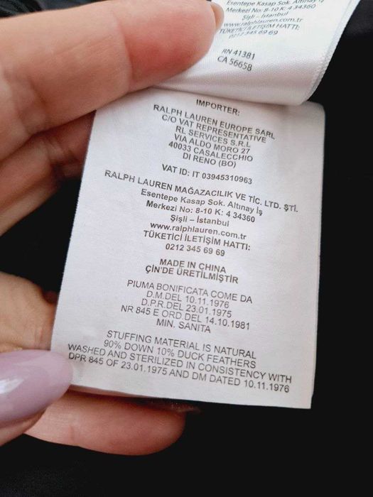 Пуховик куртка жіночий від бренда Lauren Ralph Lauren розмір XXS/XS, весна/осінь, стьобане пух/перо