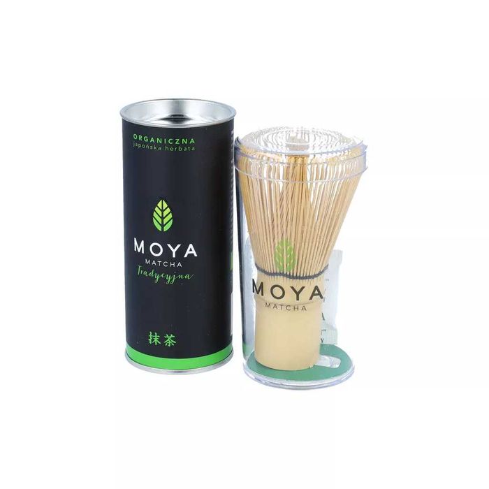 Zestaw BIO MATCHA Codzienna 30 g + miotełka chasen bambusowa Moya