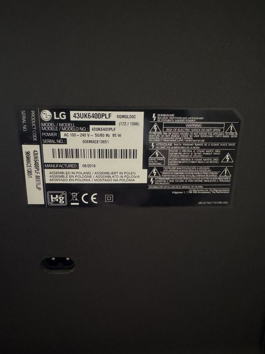 LG 43, Smart TV 4K HDR  Okazja !