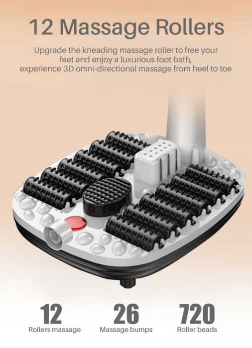 Jinkairui Массажер для ног с подогревом 12 роликов Стерилизация
