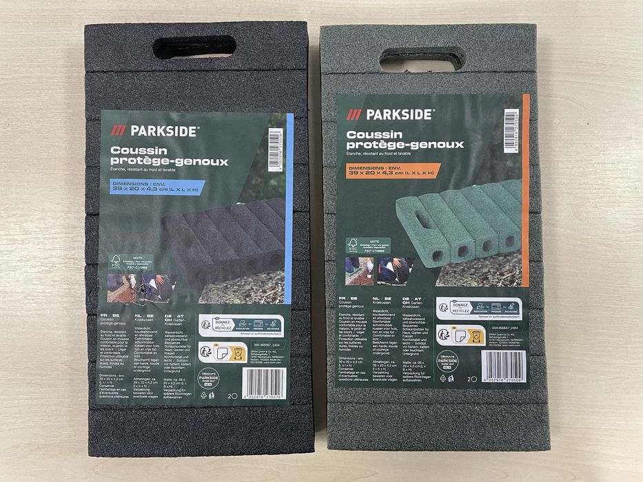 Подушка садовая ЧЕРНАЯ/ЗЕЛЕНАЯ для коленей 39х20х4,3см PARKSIDE