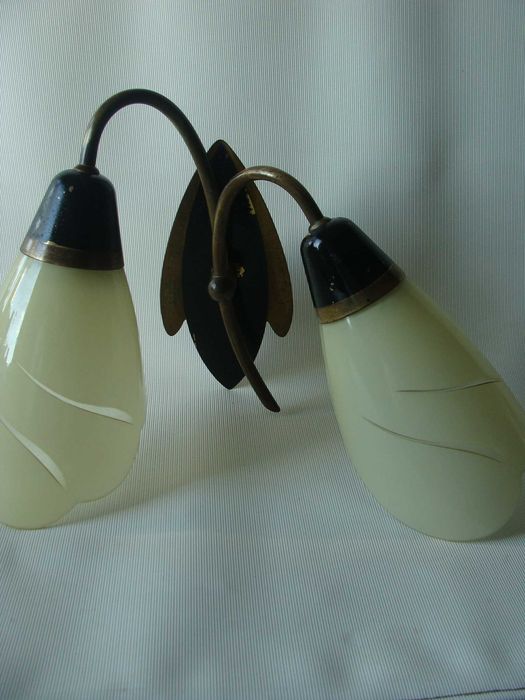 Dwupunktowa lampa ścienna z lat 50 rockabilly styl mid-century