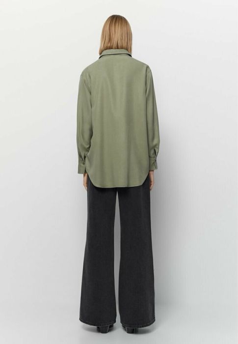 Женская рубашка massimo dutti хаки massimo dutti жіноча сорочка